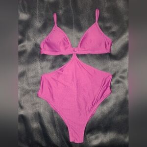 EUC J. Crew Magenta Cutout One-Piece Swimsuit